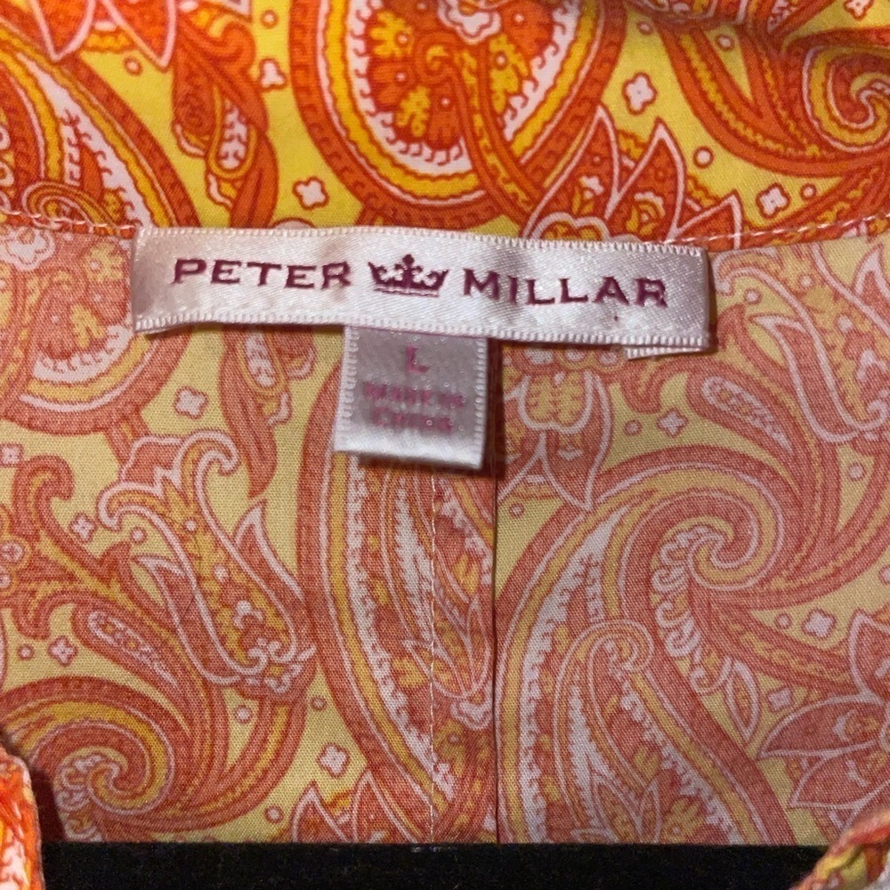 Peter Millar Orange and Yellow Paisley Tunic Top size large - Picture 3 of 5
